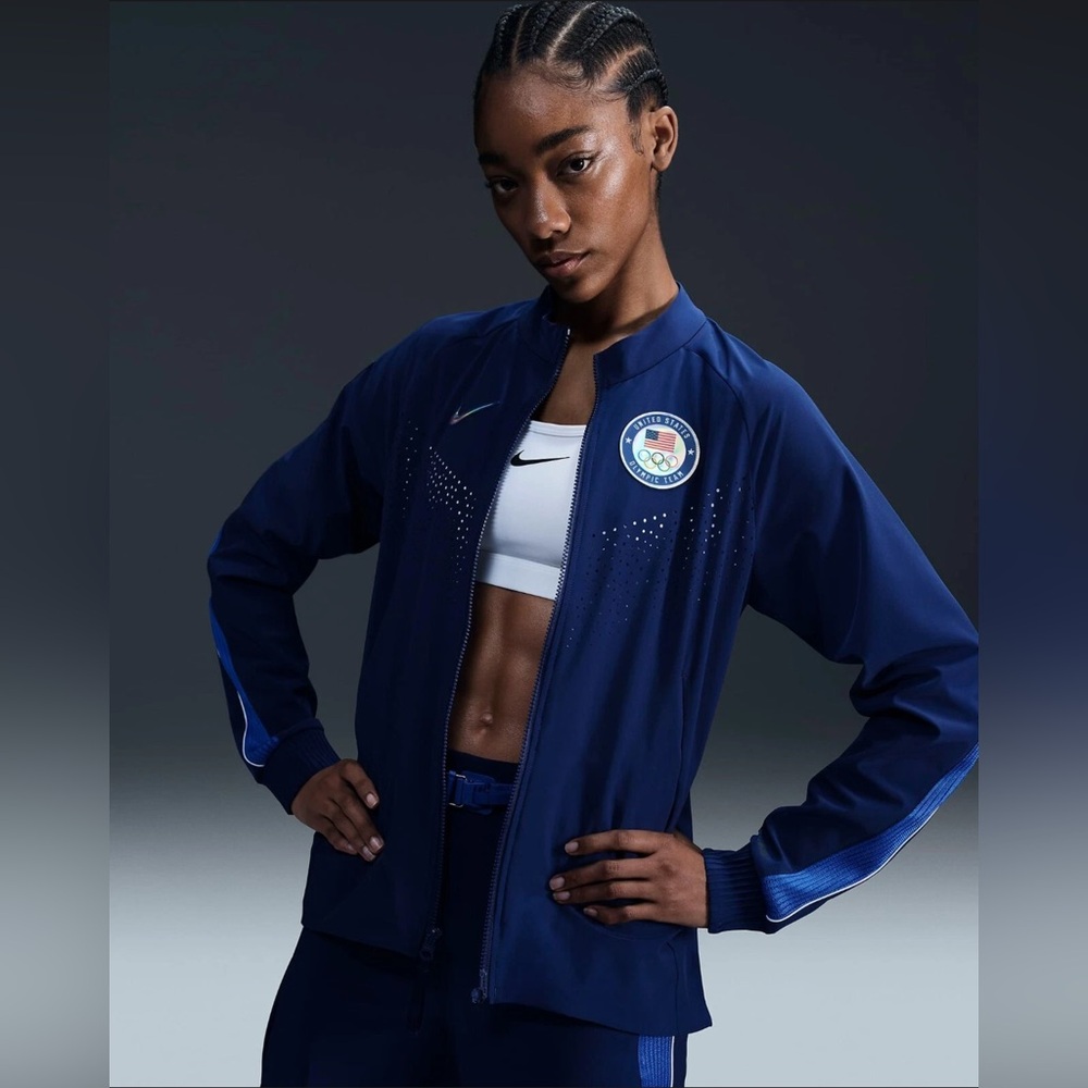 Nike USA Olympic Team Paris 2024 Podium Zip Up Jacket Blue Women’s sz Small